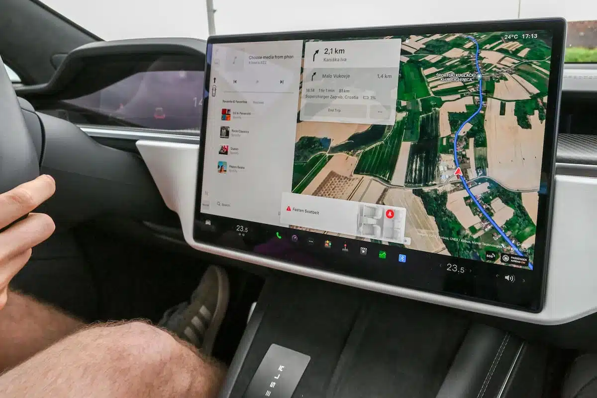 Map on Tesla Screen